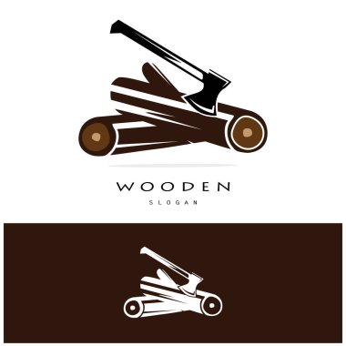 Ahşap logo tasarımı, inşaat için, ahşap işçileri, ahşap işleme şirketleri için.