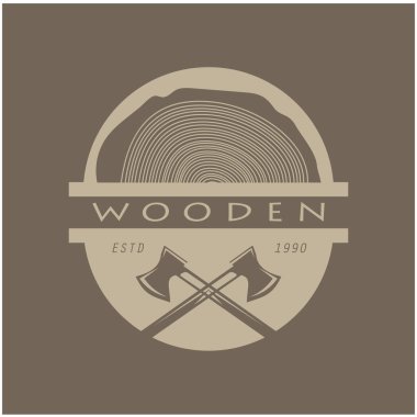 Ahşap logo tasarımı, inşaat için, ahşap işçileri, ahşap işleme şirketleri için.