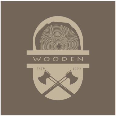 Ahşap logo tasarımı, inşaat için, ahşap işçileri, ahşap işleme şirketleri için.