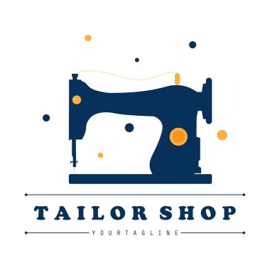 Terzi ya da tekstil logosu vektörü düz tasarım