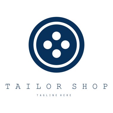 Terzi ya da tekstil logosu vektörü düz tasarım