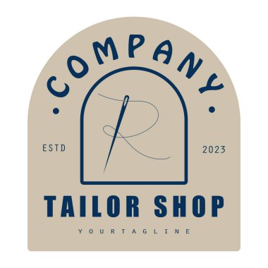 Terzi ya da tekstil logosu vektörü düz tasarım