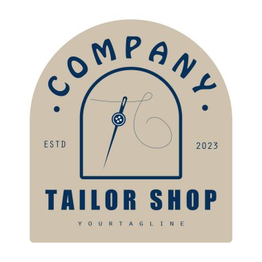Terzi ya da tekstil logosu vektörü düz tasarım