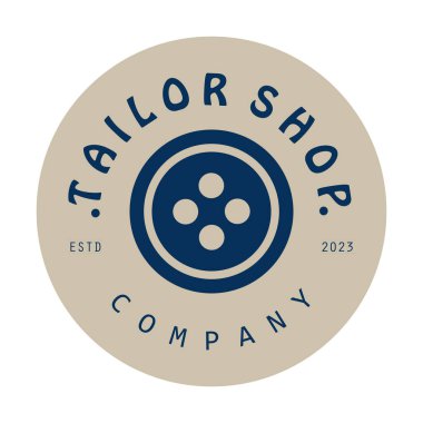 Terzi ya da tekstil logosu vektörü düz tasarım