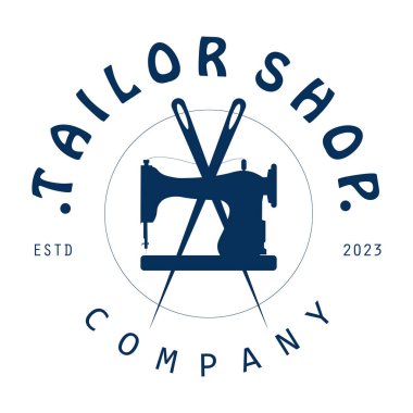 Terzi ya da tekstil logosu vektörü düz tasarım