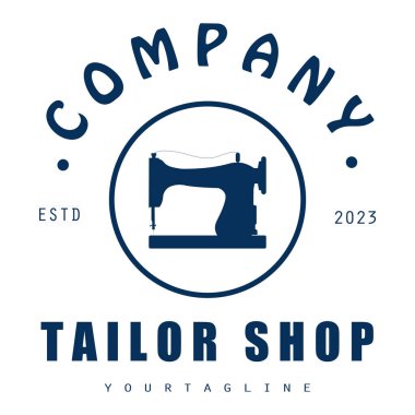 Terzi ya da tekstil logosu vektörü düz tasarım