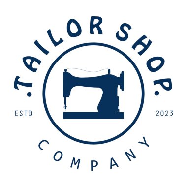 Terzi ya da tekstil logosu vektörü düz tasarım