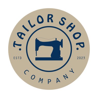 Terzi ya da tekstil logosu vektörü düz tasarım