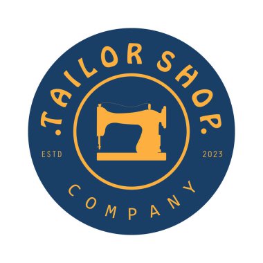 Terzi ya da tekstil logosu vektörü düz tasarım