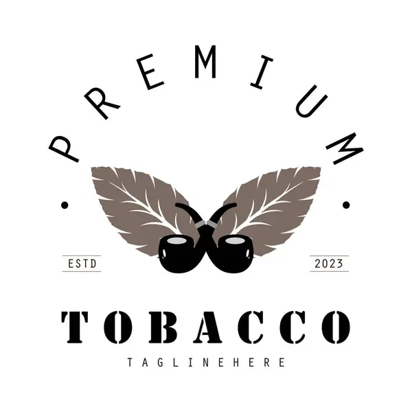 Tütün tarımı, tütün deposu, puro işi, vektör işi için tütün logosu tasarımı.