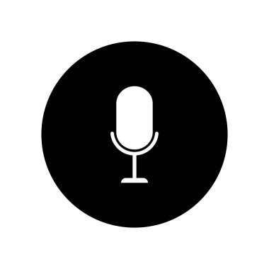 Podcast logosu, mikrofon, kulaklık, radyo dalgaları. Stüdyo, talk show, chat, bilgi paylaşımı, röportaj, multimedya için.