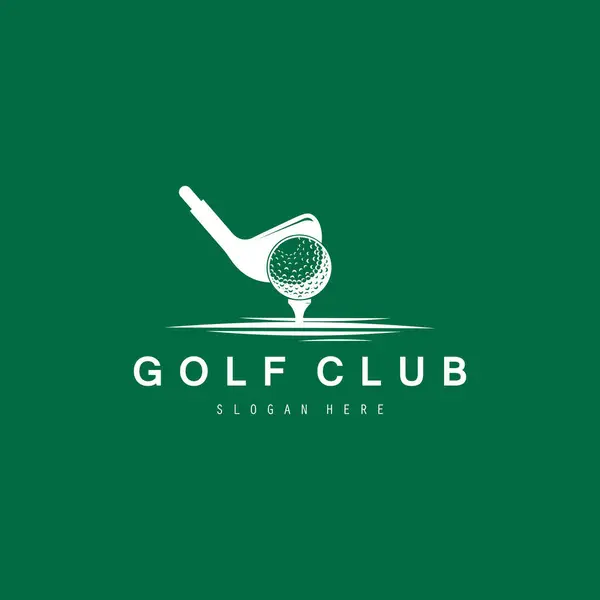 Golf logosu tasarım vektör şablonu, golf şampiyonası logosu, golf bayrağı illüstrasyonu, yaratıcı ikon, tasarım konsepti.