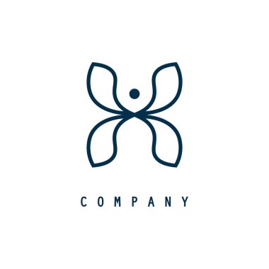 Güzellik Kelebeği Logo Şablonu Vektör simgesi tasarımı