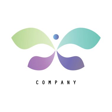 Güzellik Kelebeği Logo Şablonu Vektör simgesi tasarımı