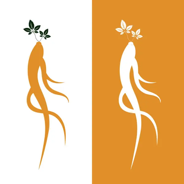 Ginseng simgesi Vektör İllüstrasyon Tasarımı Logo şablonu