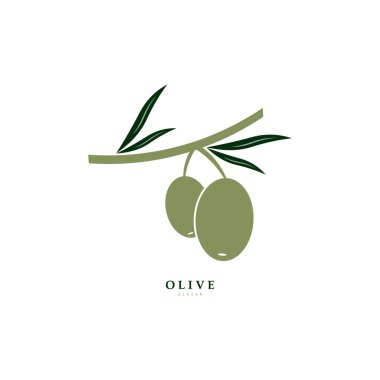 Yapraklı zeytin dalı logosu. Modern el yapımı zeytinyağı ikonları. Zeytin yağı şirketi için markalaşma konsepti, organik, çevre dostu petrol ürünleri, sağlık, güzellik, aşçılık hizmetleri