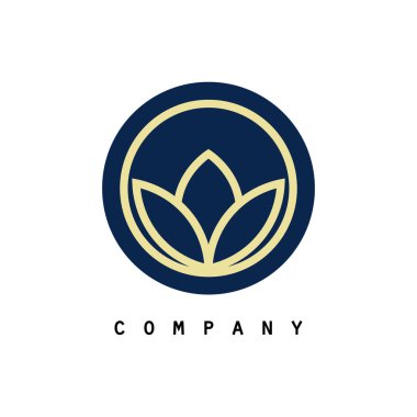 Lotus çiçeği. Paketleme, şirket kimliği, etiketler, kartpostallar, davetiyeler için Contour vektör illüstrasyonuName.