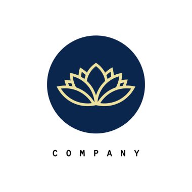 Lotus çiçeği. Paketleme, şirket kimliği, etiketler, kartpostallar, davetiyeler için Contour vektör illüstrasyonuName.