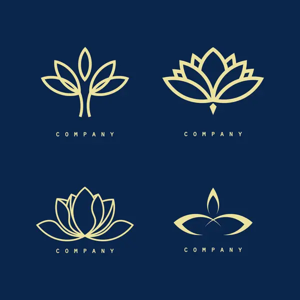 Lotus çiçeği. Paketleme, şirket kimliği, etiketler, kartpostallar, davetiyeler için Contour vektör illüstrasyonuName.