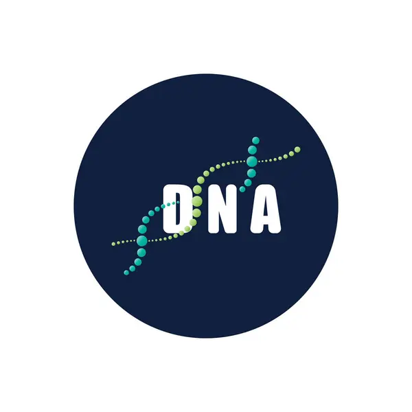 DNA molekül logosu tasarımı. Tıbbi gen sarmal yapı logoti vektörü konsepti destekler. Genetik logo