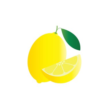 Taze limon meyveli logo, limonlu logo çizimleri.