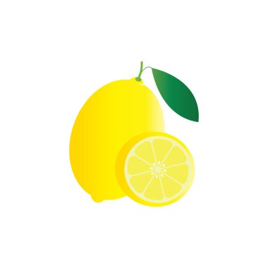 Taze limon meyveli logo, limonlu logo çizimleri.