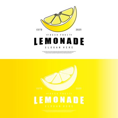 Taze limon meyveli logo, limonlu logo çizimleri.