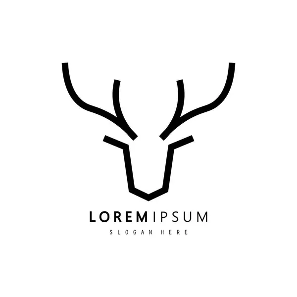 Geyik hayvan logosu tasarımı çizimi.