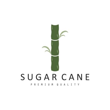 Şeker kamışı Basit Logo Tasarımı. Doğal Tatlı Şeker Çubuğu Logosu Basit tasarım vektörü çizimi