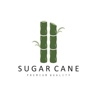 Şeker kamışı Basit Logo Tasarımı. Doğal Tatlı Şeker Çubuğu Logosu Basit tasarım vektörü çizimi