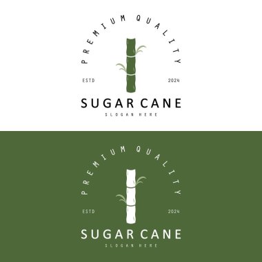 Şeker kamışı Basit Logo Tasarımı. Doğal Tatlı Şeker Çubuğu Logosu Basit tasarım vektörü çizimi