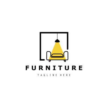 Mobilya iç logo ikonu tasarım vektör şablonu çizimi