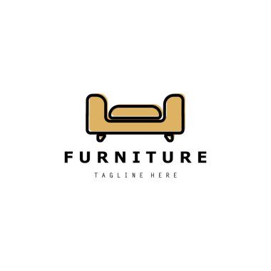 Mobilya iç logo ikonu tasarım vektör şablonu çizimi