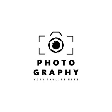 Fotoğrafçı için fotoğraf logosu tasarımı. kamera logo vektörü