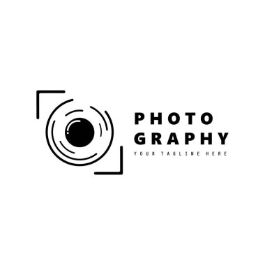 Fotoğrafçı için fotoğraf logosu tasarımı. kamera logo vektörü