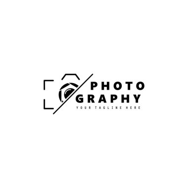 Fotoğrafçı için fotoğraf logosu tasarımı. kamera logo vektörü