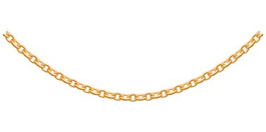 Beyaz Arkaplanda Altın Zincirli Kolye, Eşsiz Güzel Mücevher Vektörü İllüstrasyonu.