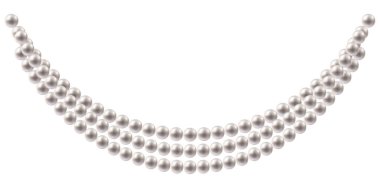 Beyaz Arkaplanda Çok Katmanlı İnci Kolye, Eski Mücevher Boncukları Garland Vektör İllüstrasyonu.