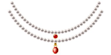 Beyaz Arkaplanda Katmanlı İnci Kolye, Vintage Mücevher Boncukları Garland Vektör İllüstrasyonu.