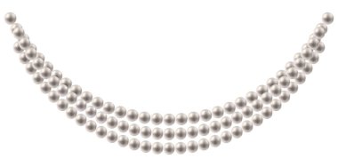 Beyaz Arkaplanda Çok Katmanlı İnci Kolye, Eski Mücevher Boncukları Garland Vektör İllüstrasyonu.