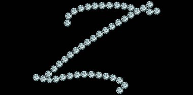 Gümüş Elmaslar Alfabe Harf Z Lüks Metin Tasarım Vektörü İllüstrasyonu.