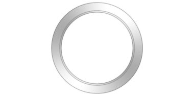 Gerçekçi Gümüş Metal Yüzük Vektörü İllüstrasyonu.