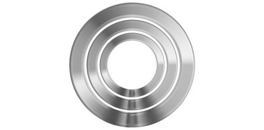 Gerçekçi Gümüş Metal Halkalar Vektör İllüstrasyonu.