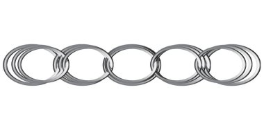Gerçekçi Gümüş Metal Zincirler Vektör İllüstrasyonu.