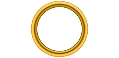 Gerçekçi Altın Metal Yüzük Vektörü İllüstrasyonu.