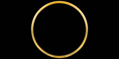 Gerçekçi Altın Metal Yüzük Vektörü İllüstrasyonu.