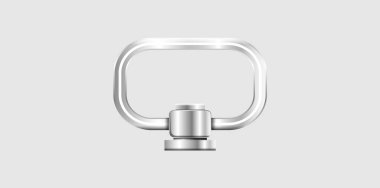 Gerçekçi Gümüş Metal Clasp Vektör İllüstrasyonu.