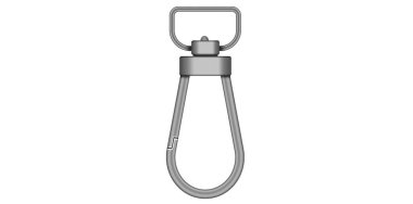 Gerçekçi Gümüş Metal Clasp Vektör İllüstrasyonu.