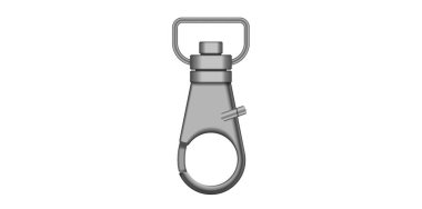 Gerçekçi Gümüş Metal Clasp Vektör İllüstrasyonu.