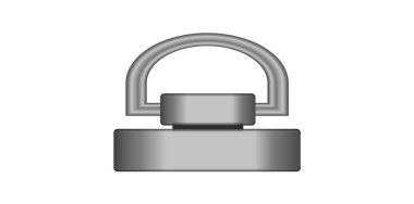 Gerçekçi Gümüş Metal Clasp Vektör İllüstrasyonu.